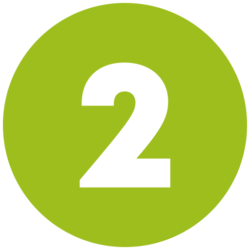 ícone circular com número 2 no meio 