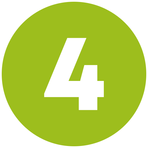 ícone circular com número 4 no meio 